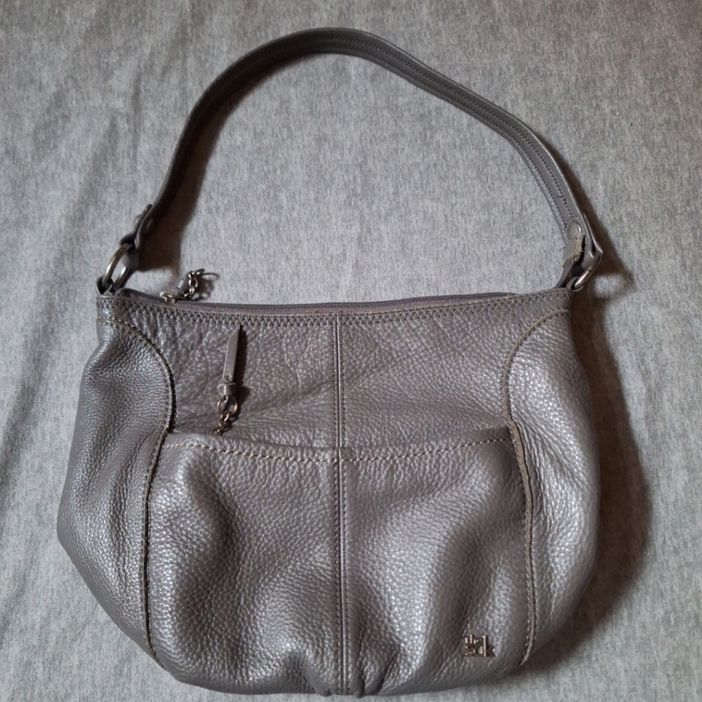 The Sak Gray Pebbled Leather Shoulder Bag